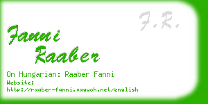 fanni raaber business card